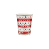 25 Pieces 8 Oz Red and White Single Wall Paper Cups